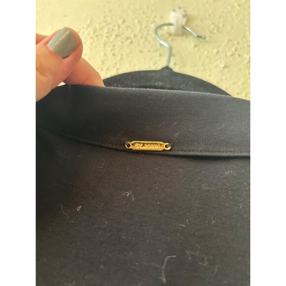 St. John Sport By Marie Gray Black Zip-Up Jacket Tie Sleeve M - Picture 8 of 11